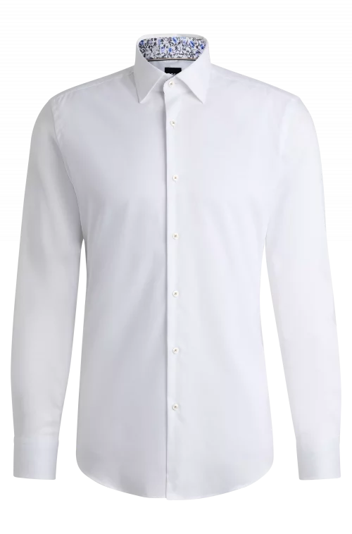 Chemise Manches Longues Ville Pop Unie Avec Oppo Blanc