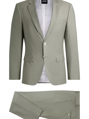 Costume 2 Pieces Toile Unie Vert Moyen