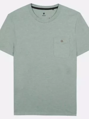 T-shirt Manches Courtes Chine Poche Vert Clair