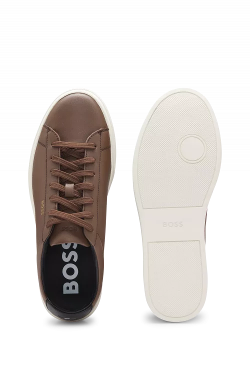 Accessoire Chaussures Sneaker Cuir Beige Fonce – Image 4
