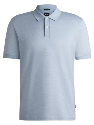 Polo Manches Courtes Mercerise Structure Bleu Clair