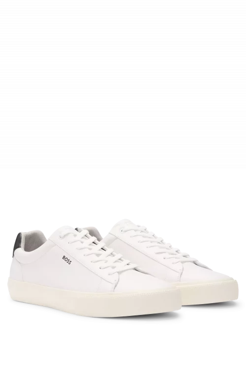 Accessoire Chaussures Sneaker Cuir Talon Contraste Blanc