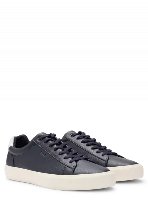 Accessoire Chaussures Sneaker Cuir Talon Contraste Bleu Fonce