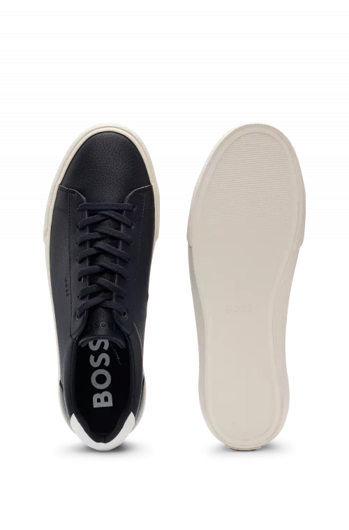 Accessoire Chaussures Sneaker Cuir Talon Contraste Bleu Fonce – Image 4