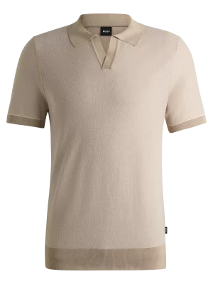 Polo Manches Courtes Polo Maille Beige Clair