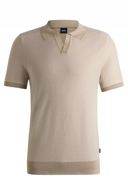 Polo Manches Courtes Polo Maille Beige Clair