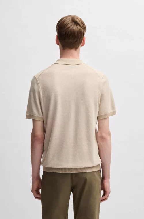 Polo Manches Courtes Polo Maille Beige Clair – Image 3