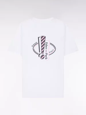 T-shirt Manches Courtes Print Exclamation Dos Blanc