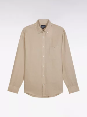 Chemise Manches Longues Sport 111 Lin Uni Beige Clair