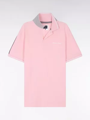 Polo Manches Courtes Rubber Poitrine Rose Clair
