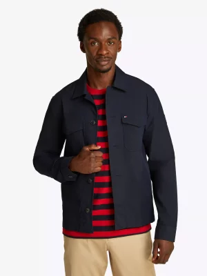 Grosse Piece Blouson Veste Chemise Bleu Fonce