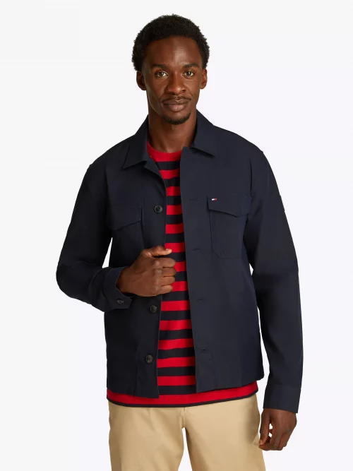 Grosse Piece Blouson Veste Chemise Bleu Fonce