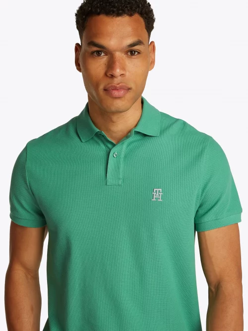 Polo Manches Courtes Logo Th Contraste Vert Moyen – Image 3