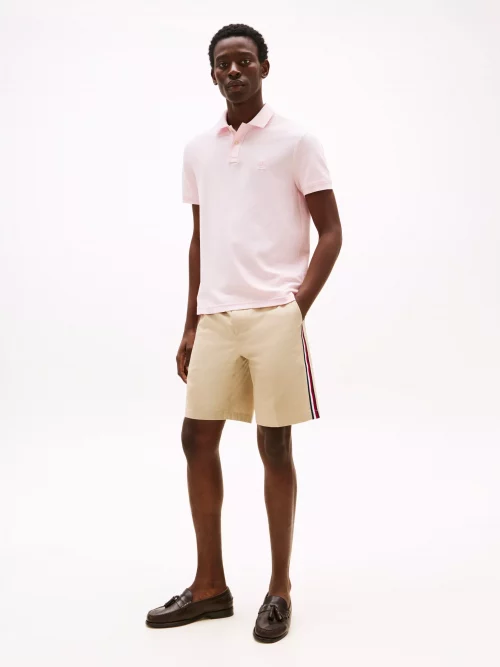 Polo Manches Courtes Logo Th Contraste Rose Clair – Image 2