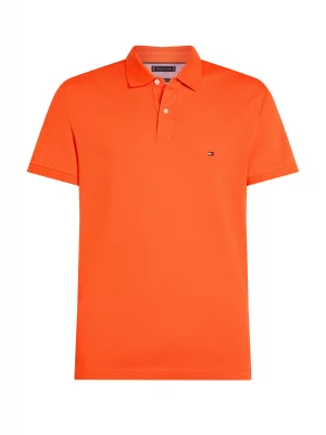Polo Manches Courtes Regular Pique Uni Orange Moyen