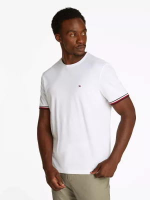 T-shirt Manches Courtes Bracelets Contraste Blanc