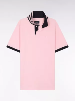 Polo Manches Courtes Col Cercle Interieur Rose Clair