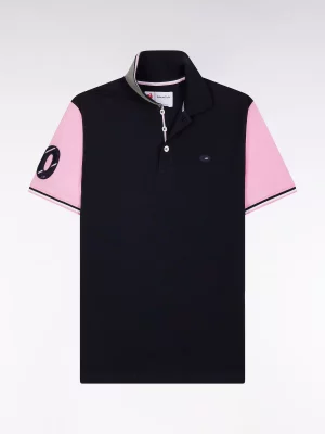 Polo Manches Courtes Xv Manches Contraste Bleu Fonce