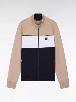 Gilet Manches Longues Molleton Tricolore Beige Moyen